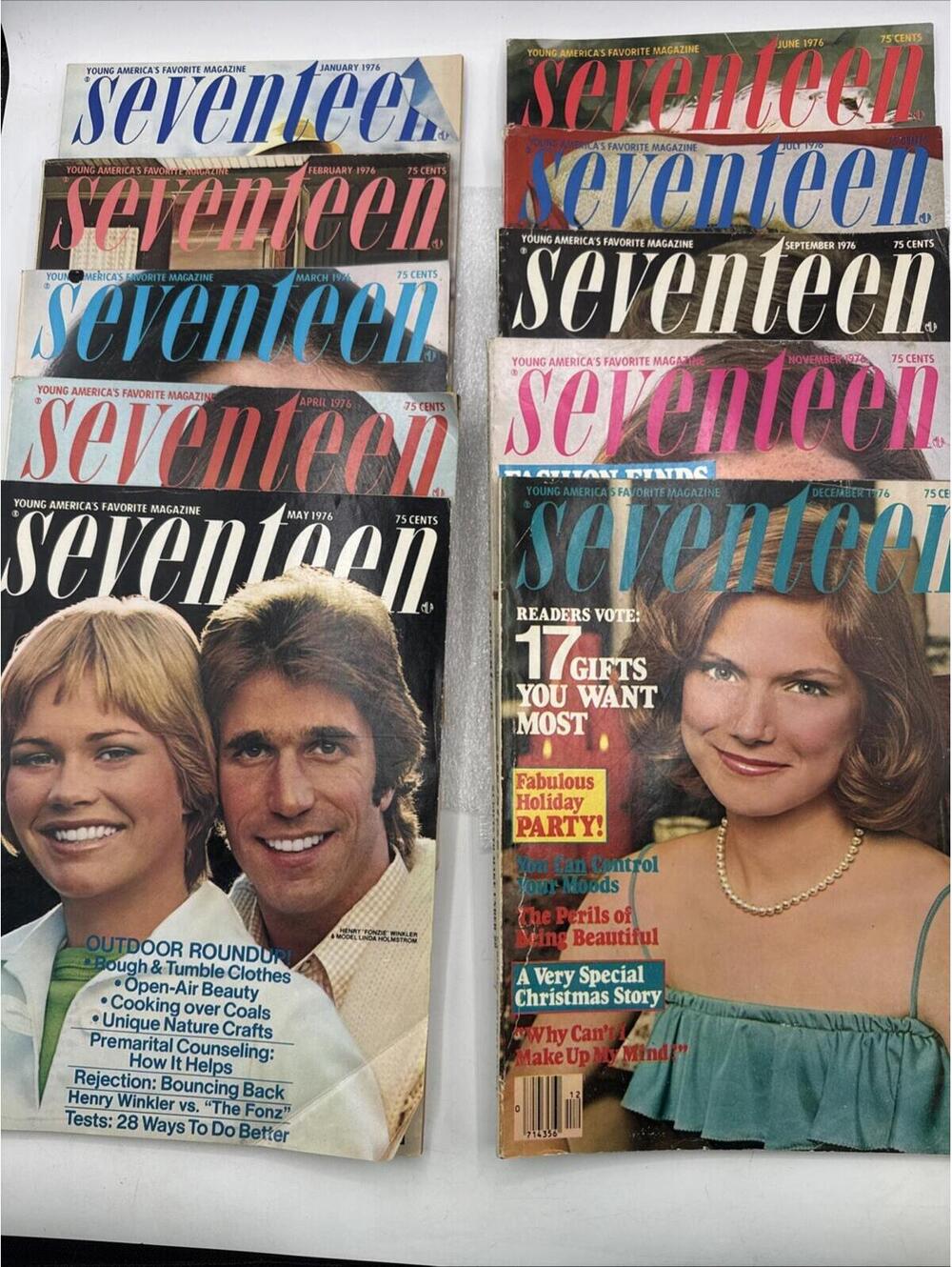 Lot Of 10 Vintage 1978 Issues Of Seventeen Magazine Prom Holiday Bicentennial